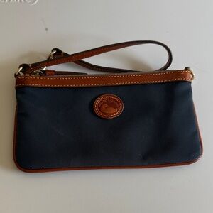 Dooney & Bourke Blue and Tan Wristlet